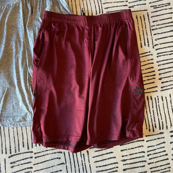 Set of Three Athletic Shorts - Gray and Red Large - Picture 3 of 9